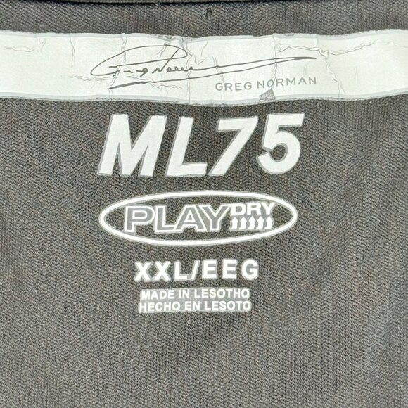 Greg Norman Men's Short Sleeve ML75 Play Dry Dark Grey Polo Shirt Size XXL - Picture 5 of 8